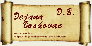Dejana Boškovac vizit kartica
